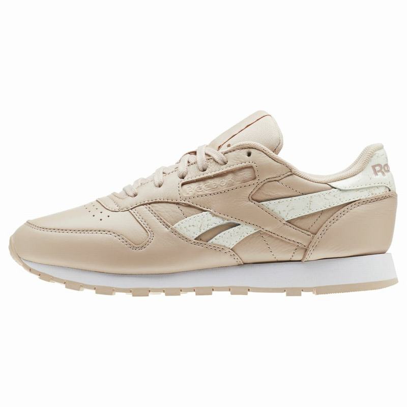 Tenisi Reebok Classic Leather Dama Dungi Bej/Albi Romania ZR8338NP